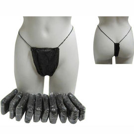 Pantalones de ropa interior desechables negros de 30 g de tejido no tejido de alta calidad, G-string desechable proveedor