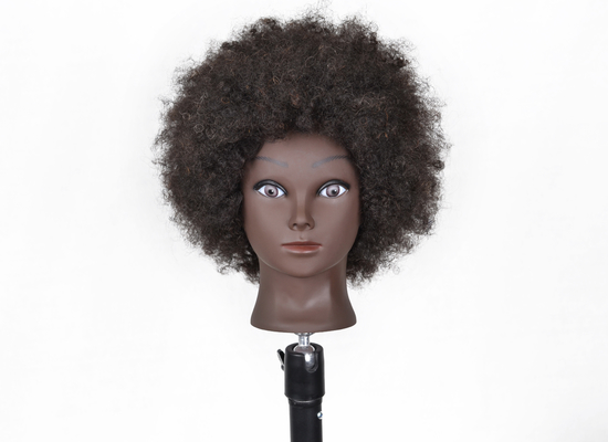 Cabello crudo verdadero cabeza de maniquí peluquero de alta calidad entrenamiento real salón americano africano maniquí cosmetología cabeza de muñeca proveedor