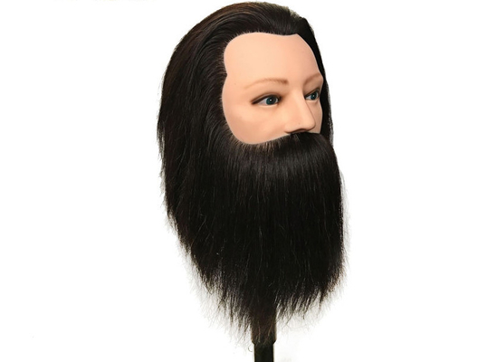 100% Cabello humano Hombres maniquí con barba Barbero entrenamiento peluquero Cabeza de muñeca Cabeza de maniquí hombre proveedor