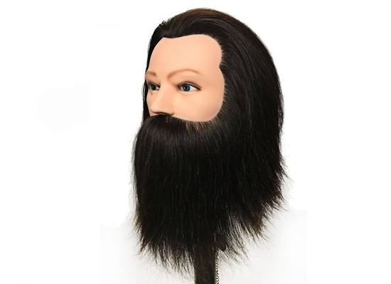 100% Cabello humano Hombres maniquí con barba Barbero entrenamiento peluquero Cabeza de muñeca Cabeza de maniquí hombre proveedor