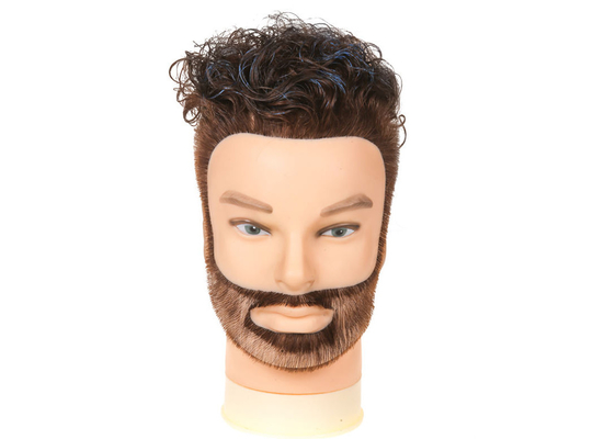 Cabeza de maniquí masculina de reina romántica con cabello, maniquí de cabello humano para hombres, cosmetología, cabeza de maniquí de 8 pulgadas con cabello humano proveedor