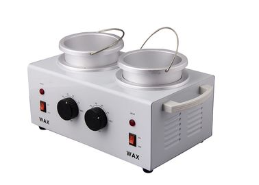 Calentador de cera profesional de doble olla, color plata metal, Calentador de cera para depilación y parafina para salón proveedor