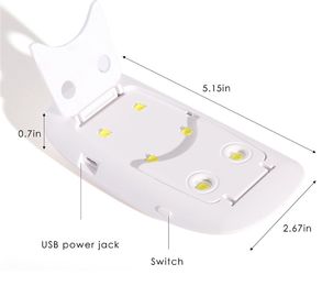 SUN 6w luz UV secador de uñas de shellac, portátil USB LED plástico mini lámpara de uñas UV proveedor