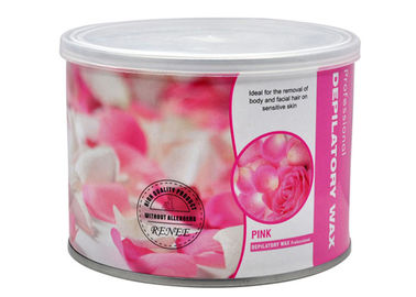 Eliminatorio de vello depilatorio con sabor a rosa 400g / enlatado sólido de verdadera cera caliente afeitado con uso de epilador proveedor