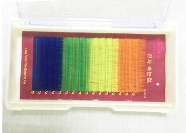 Extensiones de pestañas postizas reales de grosor personalizado C Curl 8mm 10mm 12mm 14mm 4 colores / juego proveedor