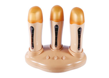 Calentador de cera con rodillo de tres cartuchos depilatorios con base  Calentador de cera roll-on con color proveedor
