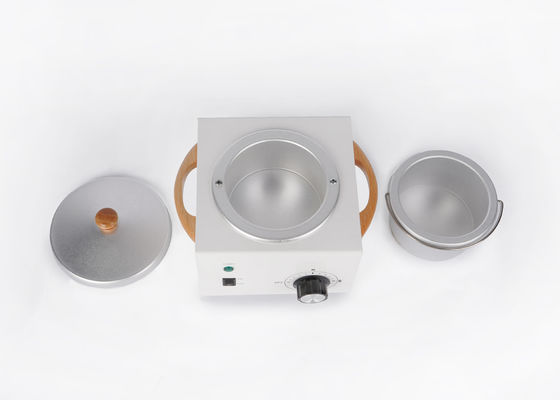Calentador de cera de 500CC eléctrico, moderno, con mango de madera, metal, hierro, quemadores de cera transparentes, calentador de cera de 1 libra, calentador de cera de 500 ml proveedor